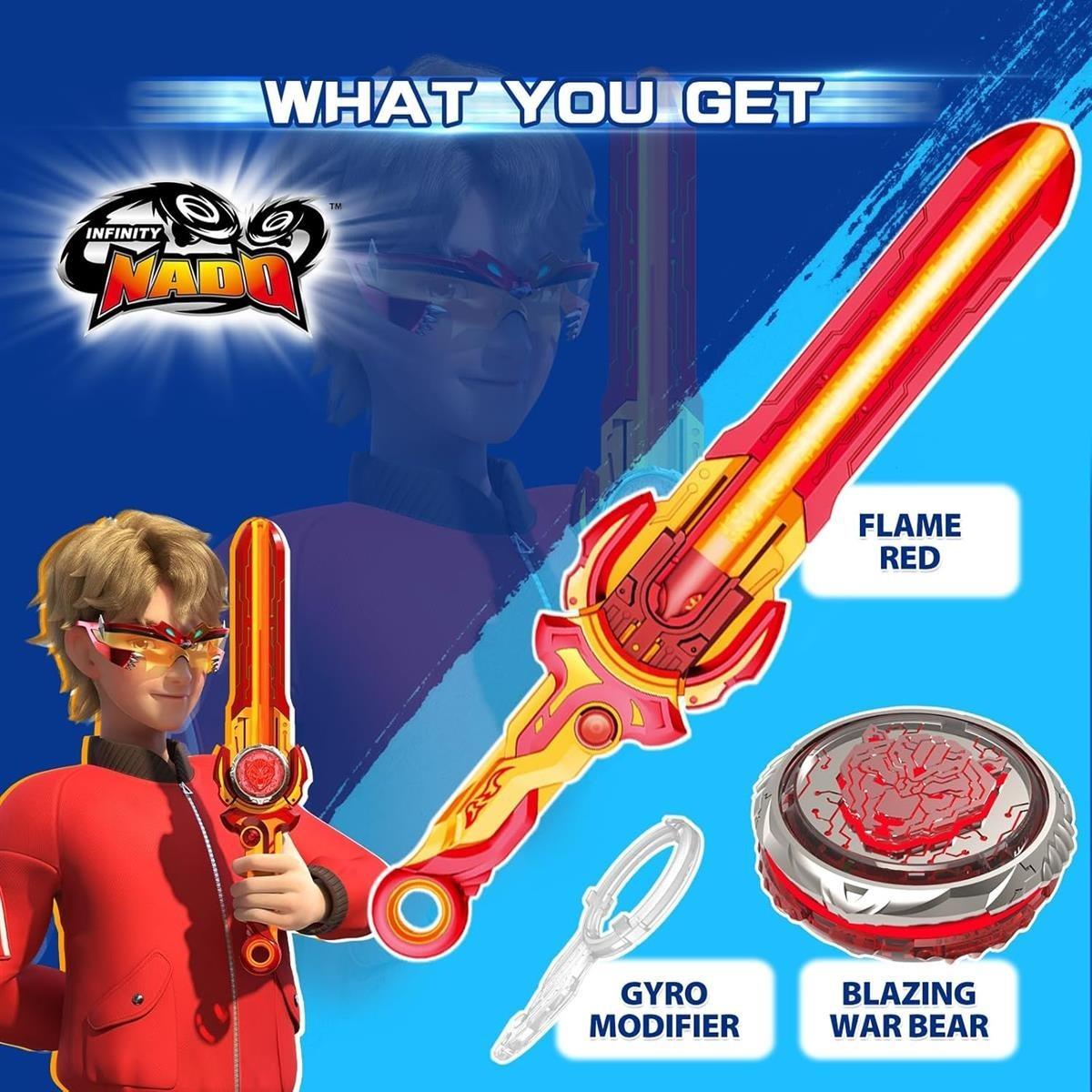 INFINITY NADO Kreisel für Kinder Metall Spielzeug Jungen, Battle Tops Kreisel Launcher Spielzeug, Spinning Tops Jungen ab 5 6 7 8 9 10 11 12 Jahre, Starter Pack Blazing War Bear