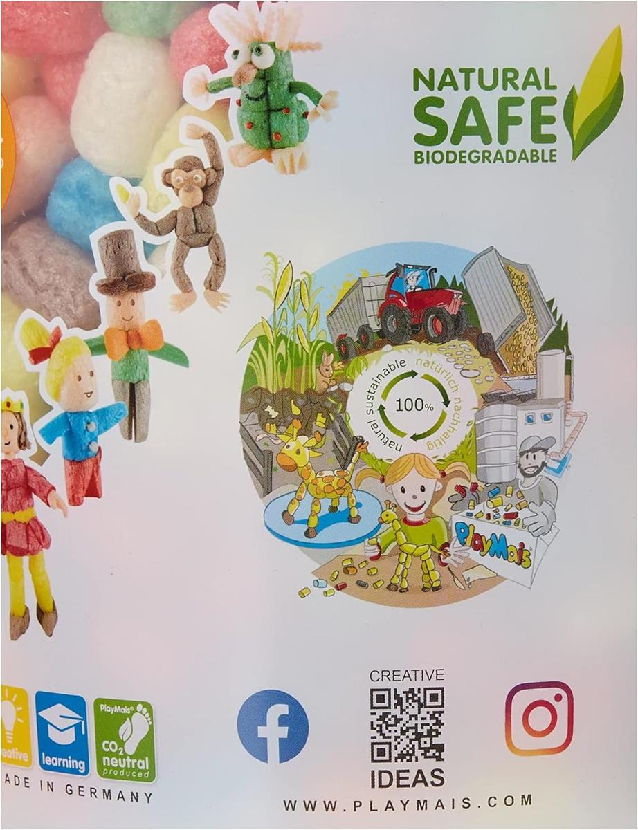 Playmais Basic 500 Bastelset für Kinder ab 3 Jahren | Basteleimer mit über 500 Stück zum Basteln | Natürliches Spielzeug | Fördert Kreativität & Motorik | Geschenk für Mädchen & Jungen