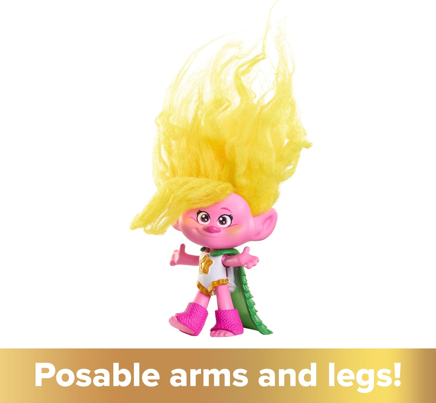 Mattel DREAMWORKS TROLLS Gemeinsam Stark – Puppen Königin Poppy, Viva, Branch, Guy Diamond mit Tiny Diamond mit Plüschhaar und 5 Gelenke, für Kinder ab 3 Jahren, HNF07