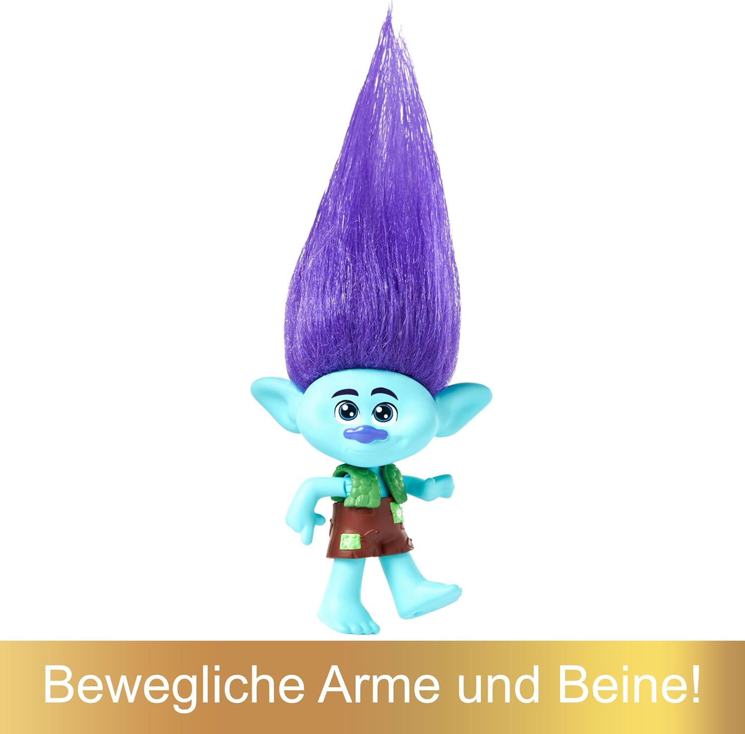 Mattel DREAMWORKS TROLLS Gemeinsam Stark – Königin Poppy, Viva, Branch, Guy Diamond mit Tiny Diamond, Plüschhaar, Mode zum Ausziehen, 5 bewegliche Gelenke, für Kinder ab 3 Jahren, HNF08