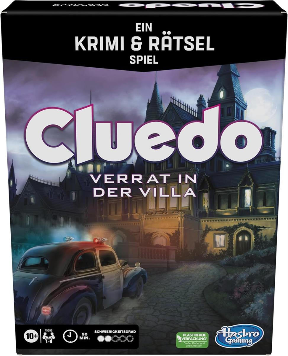 Hasbro Gaming Cluedo Escape Verrat in der Villa, spannendes Krimi- und Rätselspiel für die ganze Familie (ab 10 Jahren), Escape-Room-Spiel, für bis zu 6 Spieler