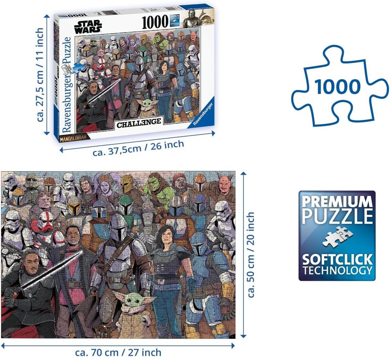 Ravensburger Puzzle 16770 - Challenge Star Wars Mandalorian - 1000 Teile Puzzle für Erwachsene und Kinder ab 14 Jahren