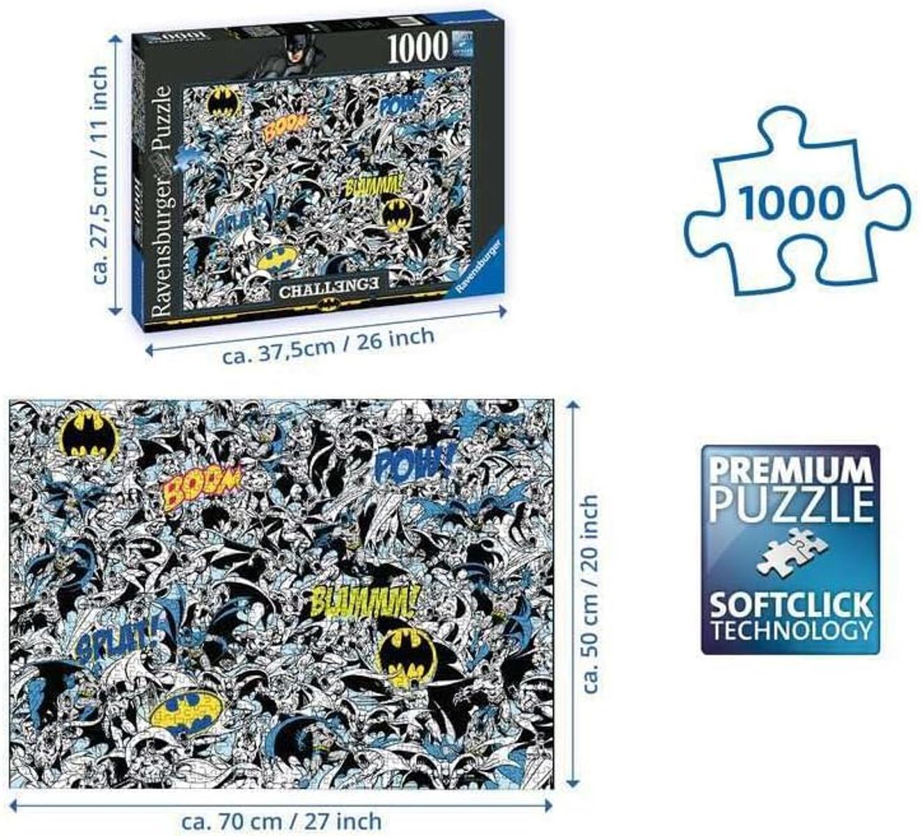 Ravensburger Puzzle 16513 - Batman Challenge - 1000 Teile Puzzle für Erwachsene und Kinder ab 14 Jahren