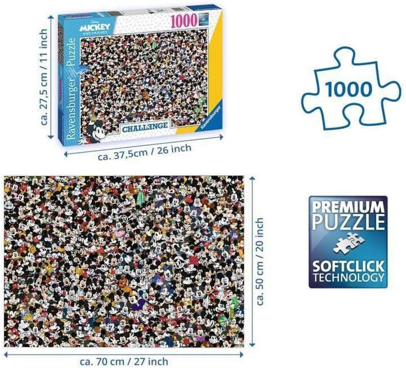 Ravensburger Puzzle 16744 - Mickey Challenge - 1000 Teile Disney Puzzle für Erwachsene und Kinder ab 14 Jahren