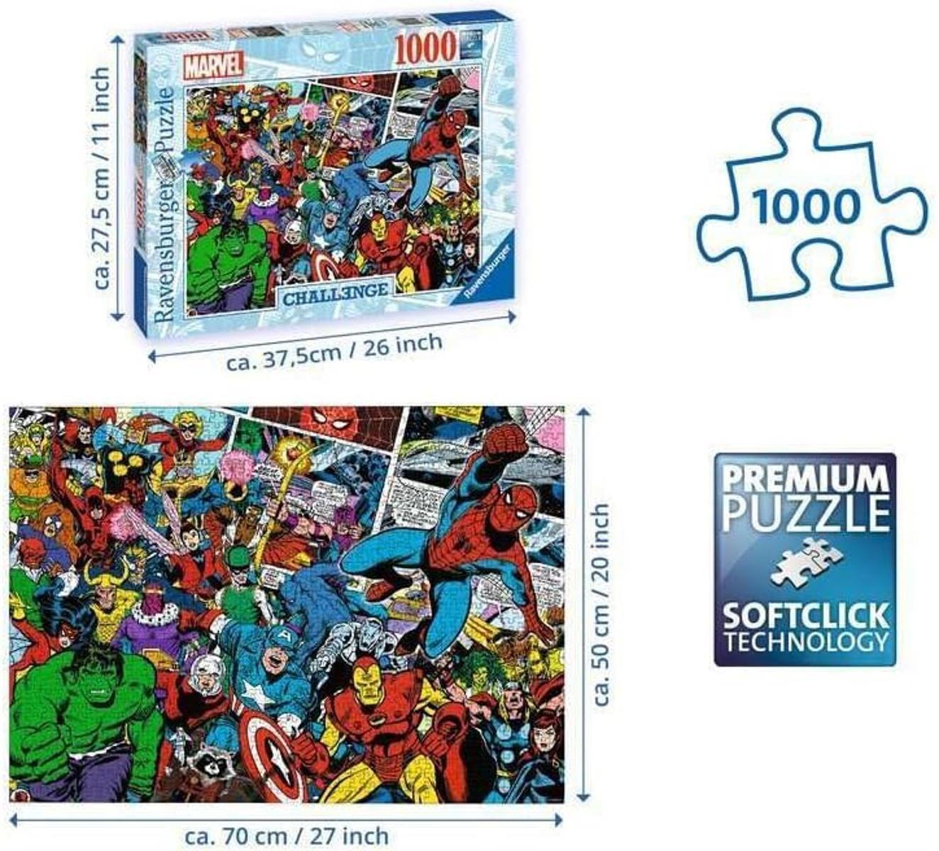 Ravensburger Puzzle 16562 - Marvel Challenge - 1000 Teile Puzzle für Erwachsene und Kinder ab 14 Jahren