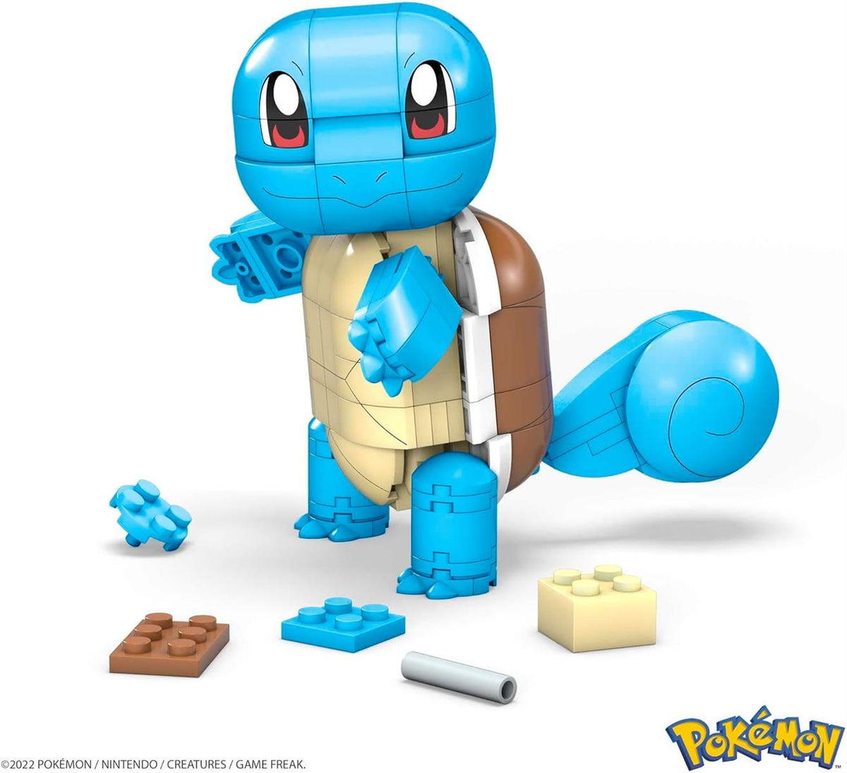 MEGA POKÉMON Bauset - bewegliche Schiggy-Figur, Pokéball und 199 kompatible Bausteine für authentische Kampfeffekte, ab 6 Jahren, GYH00