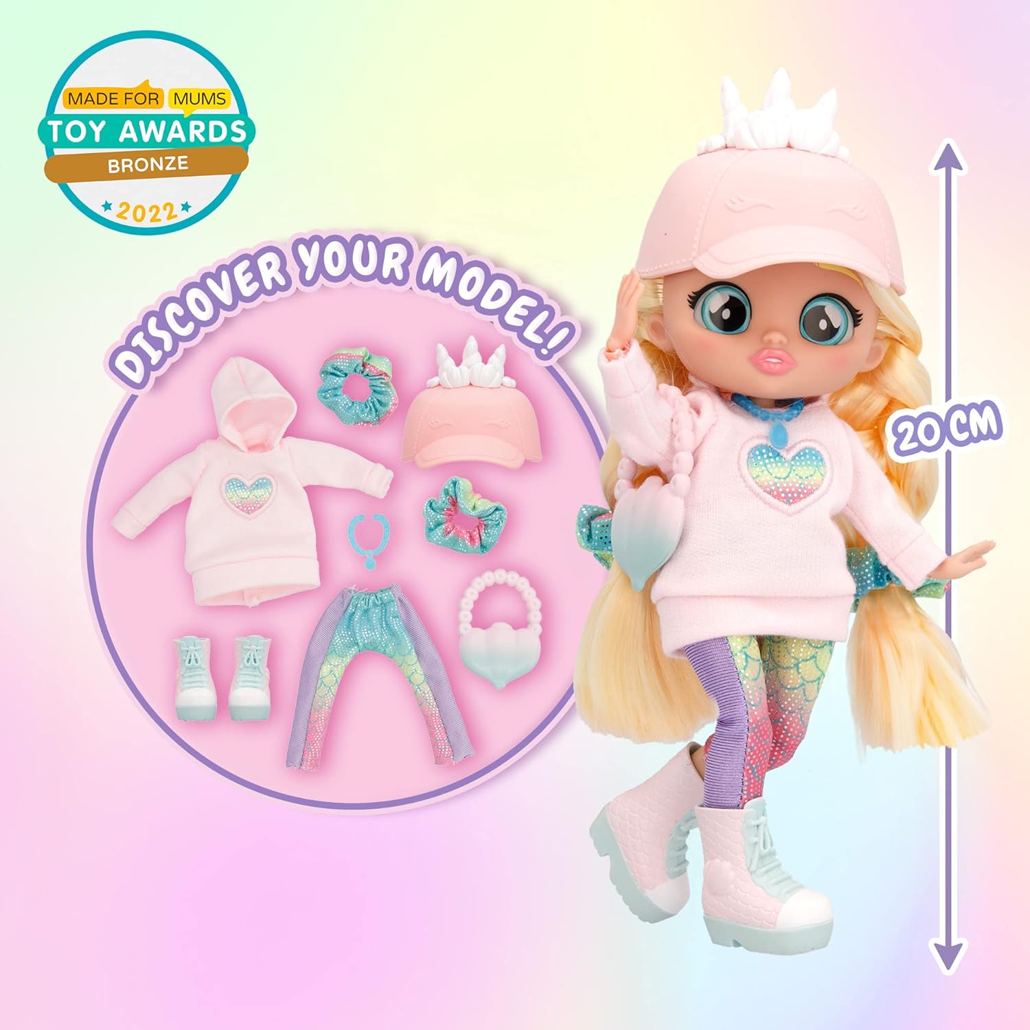 BFF Babys Papageien Stella | Sammlerbare modische Puppe mit Langen Haaren, Stoffkleidung und 9 Zubehör - Spielzeug Geschenk für Mädchen und Jungen +3 Years