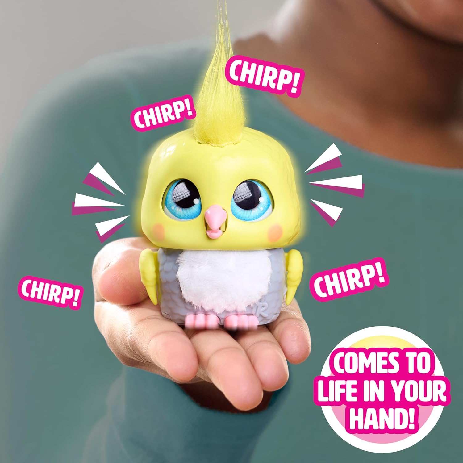 Just Play furReal Handfuls – Chirps, der Kakadu, 8,9 cm großes, interaktives Spielzeug für Jungen, Mädchen und Kinder ab 4 Jahren