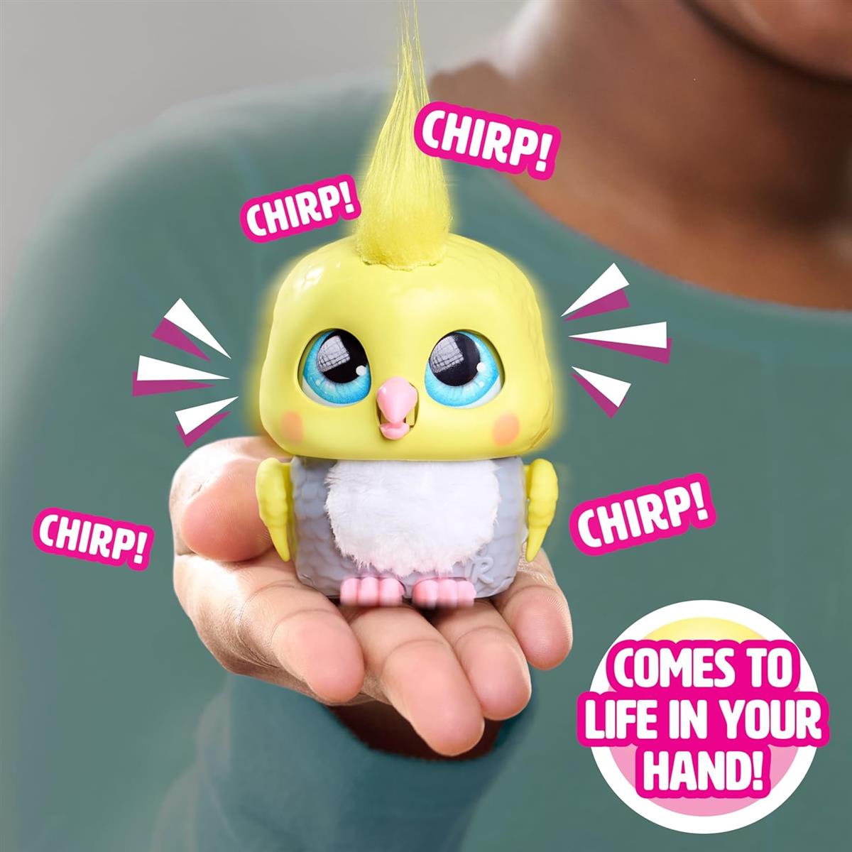 Just Play furReal Handfuls – Chirps, der Kakadu, 8,9 cm großes, interaktives Spielzeug für Jungen, Mädchen und Kinder ab 4 Jahren