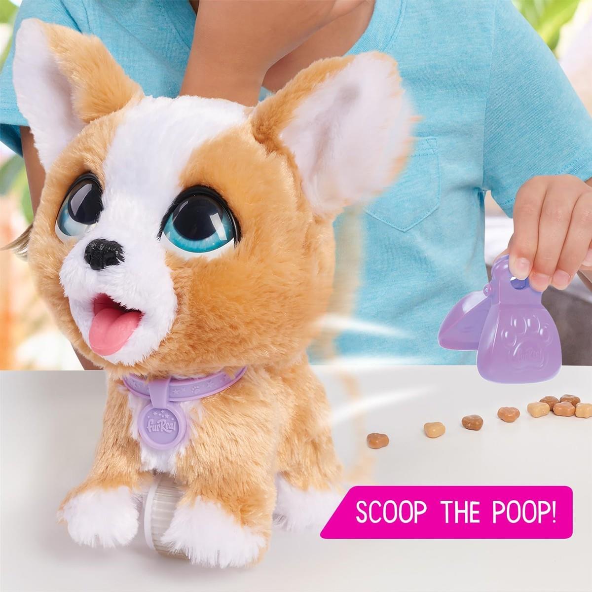 Just Play furReal Poop-A-Lots Corgi interaktives Spielzeug, 20 cm groß, hüpfender Plüschwelpe, 14-teilig, Kinderspielzeug ab 4 Jahren, 22.86