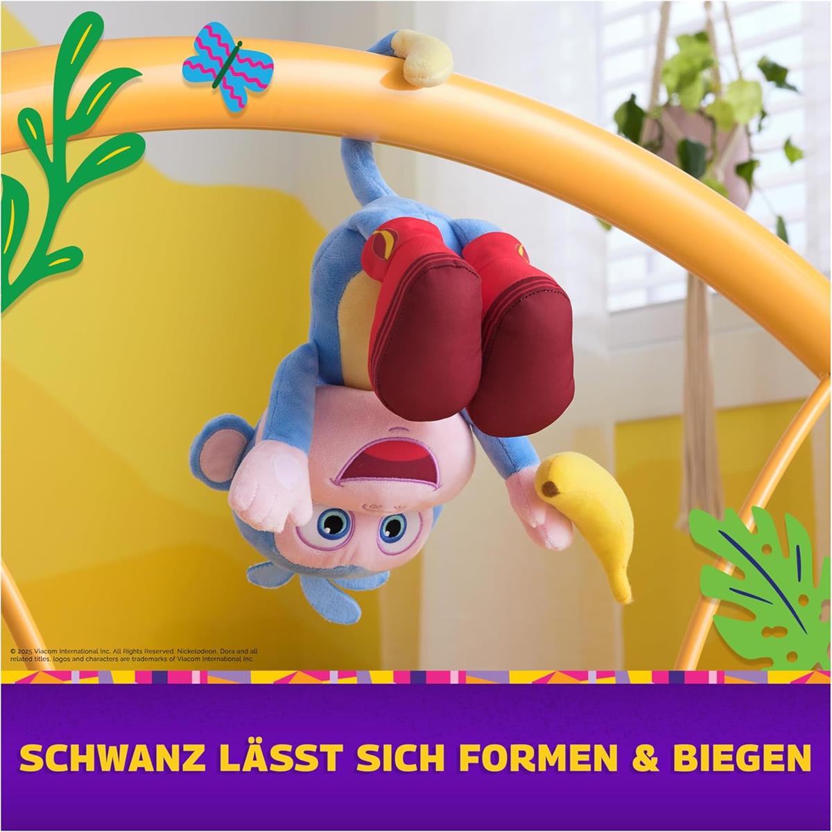 Dora Bananenfreund Boots - ca. 30 cm große, interaktive Plüschfigur zur beliebten TV-Serie mit 2 Liedern und 9 Sätzen, für fantasievolles Spielen, für Kinder ab 3 Jahren