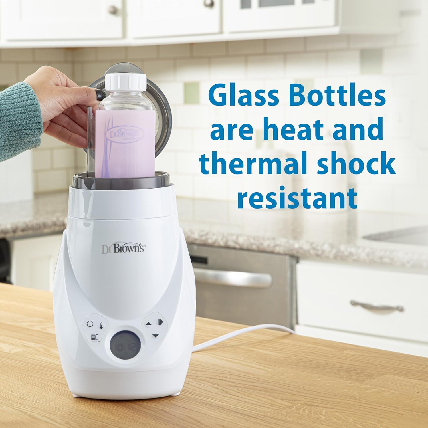 Dr. Brown's Anti-Colic Options+ schmale Glas-Babyflasche mit langsamem Trinksauger Stufe 1, BPA-frei, 120 ml, 0 m+, 1 Packung