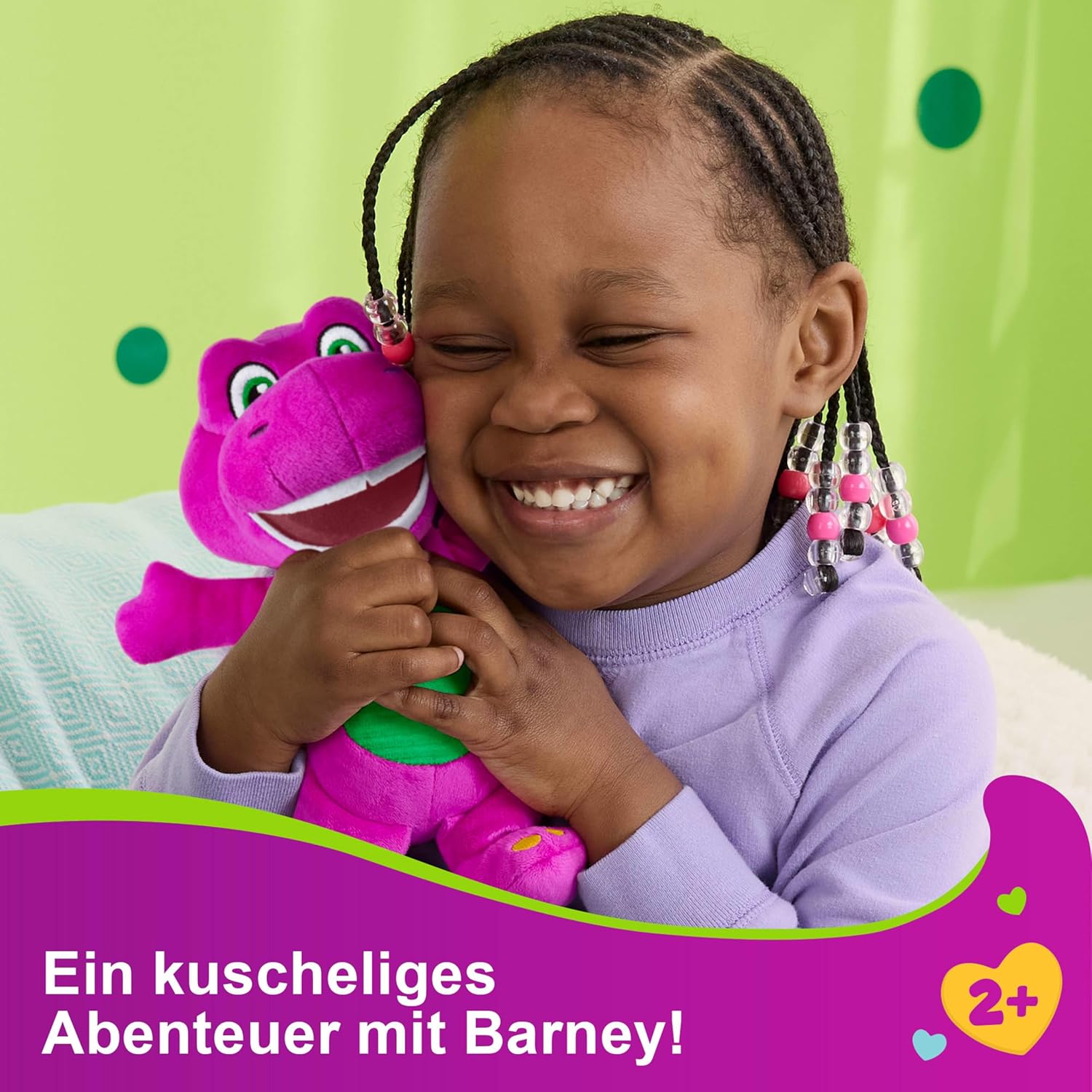 Fisher-Price Barneys Welt Spielzeug für Kleinkinder ca. 16,5 cm große Barney Plüsch-Dinosaurier-Figur für das Rollenspiel im Kindergartenalter ab 2 Jahren, HVF40