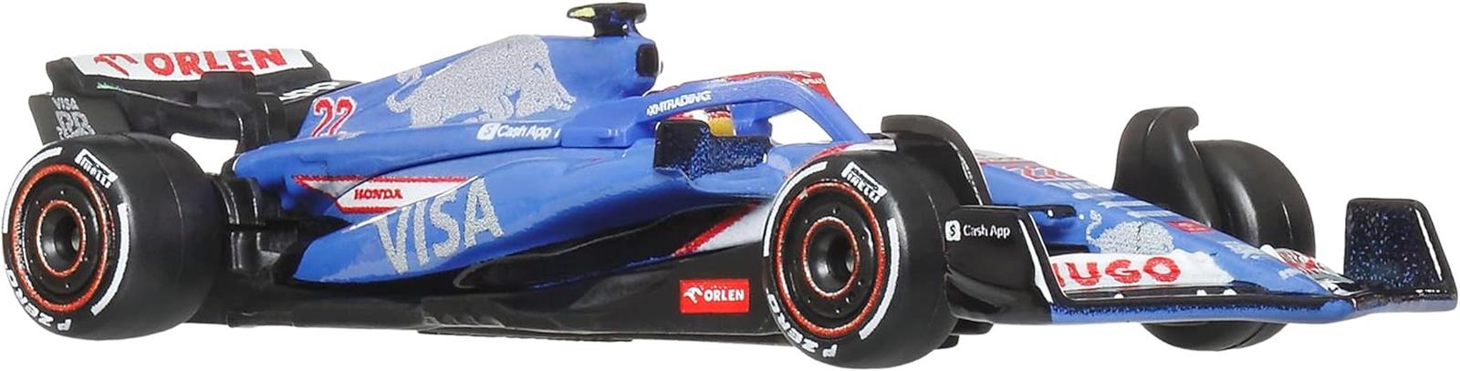 Hot Wheels VISA RB Formula 1 VCARB 01 TEAM 2024 Formel 1 Modellauto - Yuki Tsunoda 22 - Die Cast Maßstab 1:64 - Länge 8 cm - JBM14