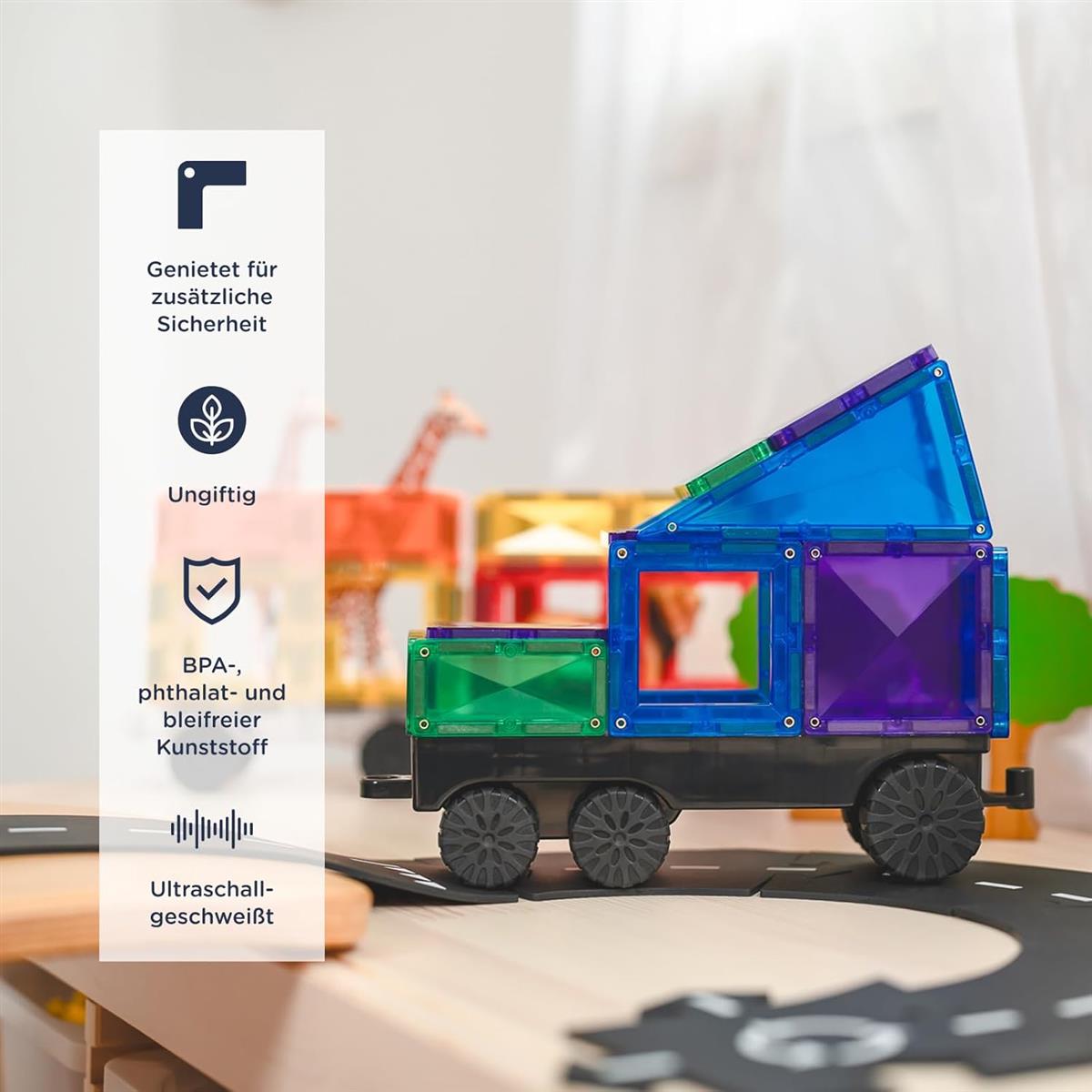 CONNETIX Magnetbausteine Regenbogen Transportieren Packen, 50 Stück