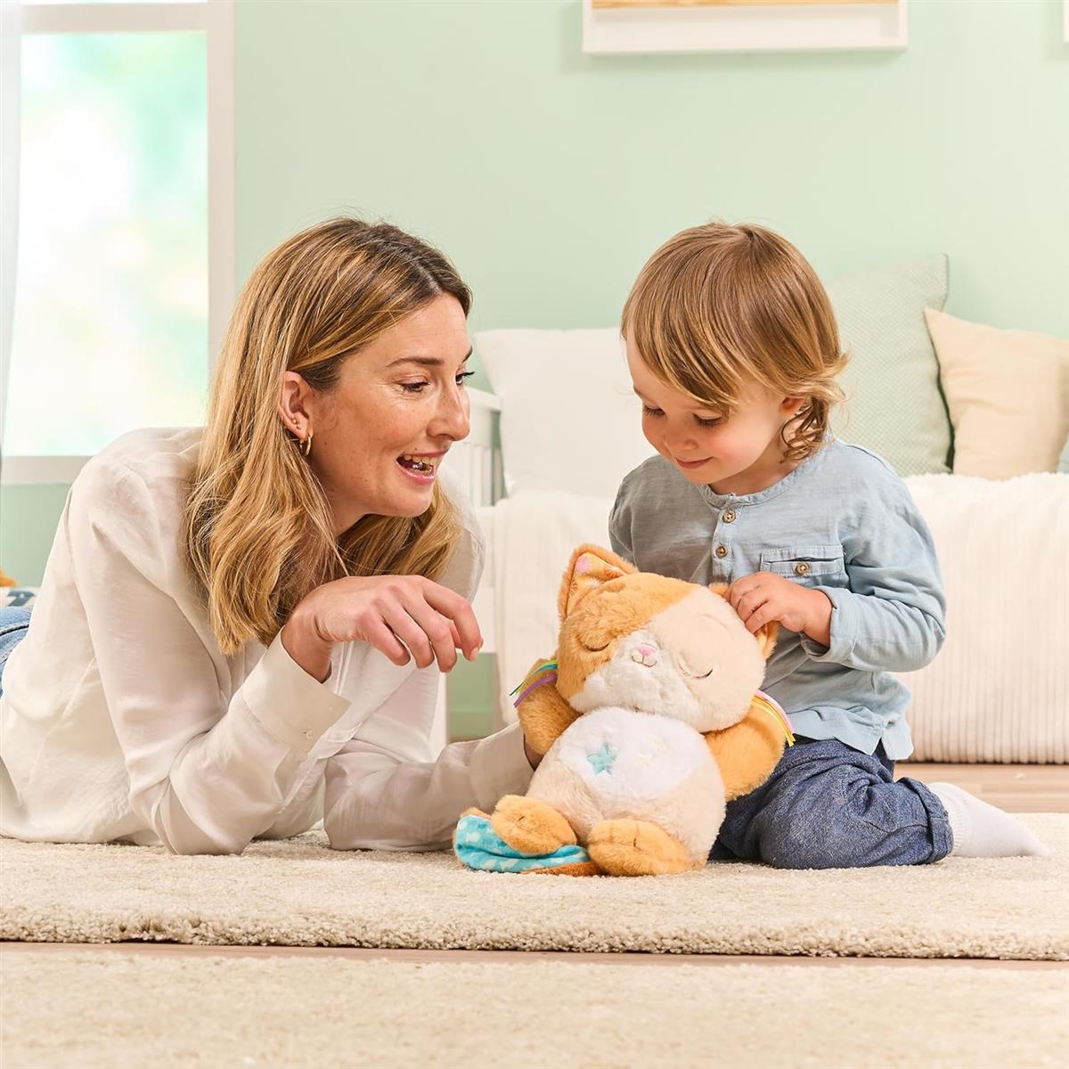 VTech Baby Schlummer-Kätzchen – Niedliches Kuscheltier als Beruhigungshilfe – Mit sanften Bewegungen, Schlafliedern, Melodien und Naturgeräuschen – Für Kinder von 0-36 Monaten