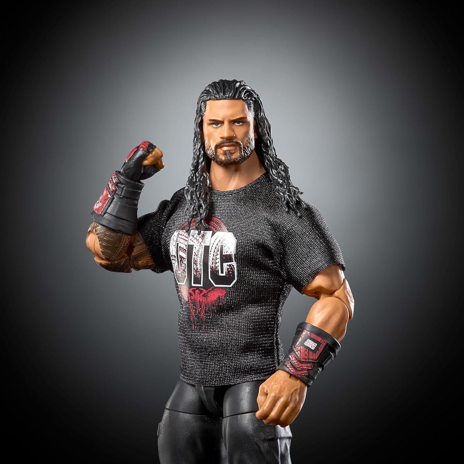 Mattel WWE Elite Actionfigur und Zubehör, Serie #123 Set, ca. 15 cm große Sammelfigur Roman Reigns mit 25 Bewegungspunkten und austauschbaren Händen, JHT62