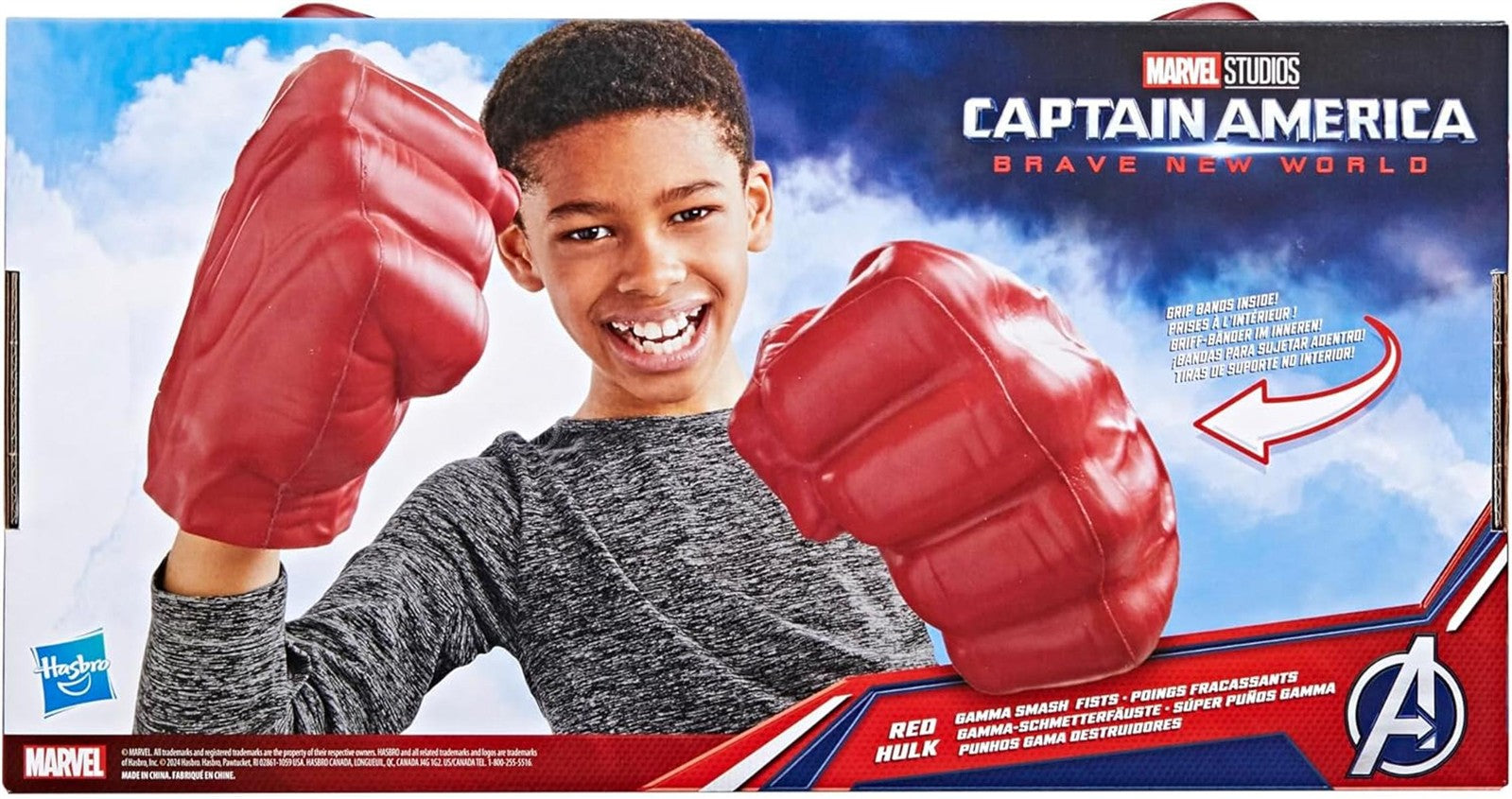 Marvel Avengers Captain America: Brave New World Red Hulk Gamma-Schmetterfäuste, Spielzeugfäuste für Kinder ab 5 Jahren, interaktives Spielzeug als Teil deines Kostüms