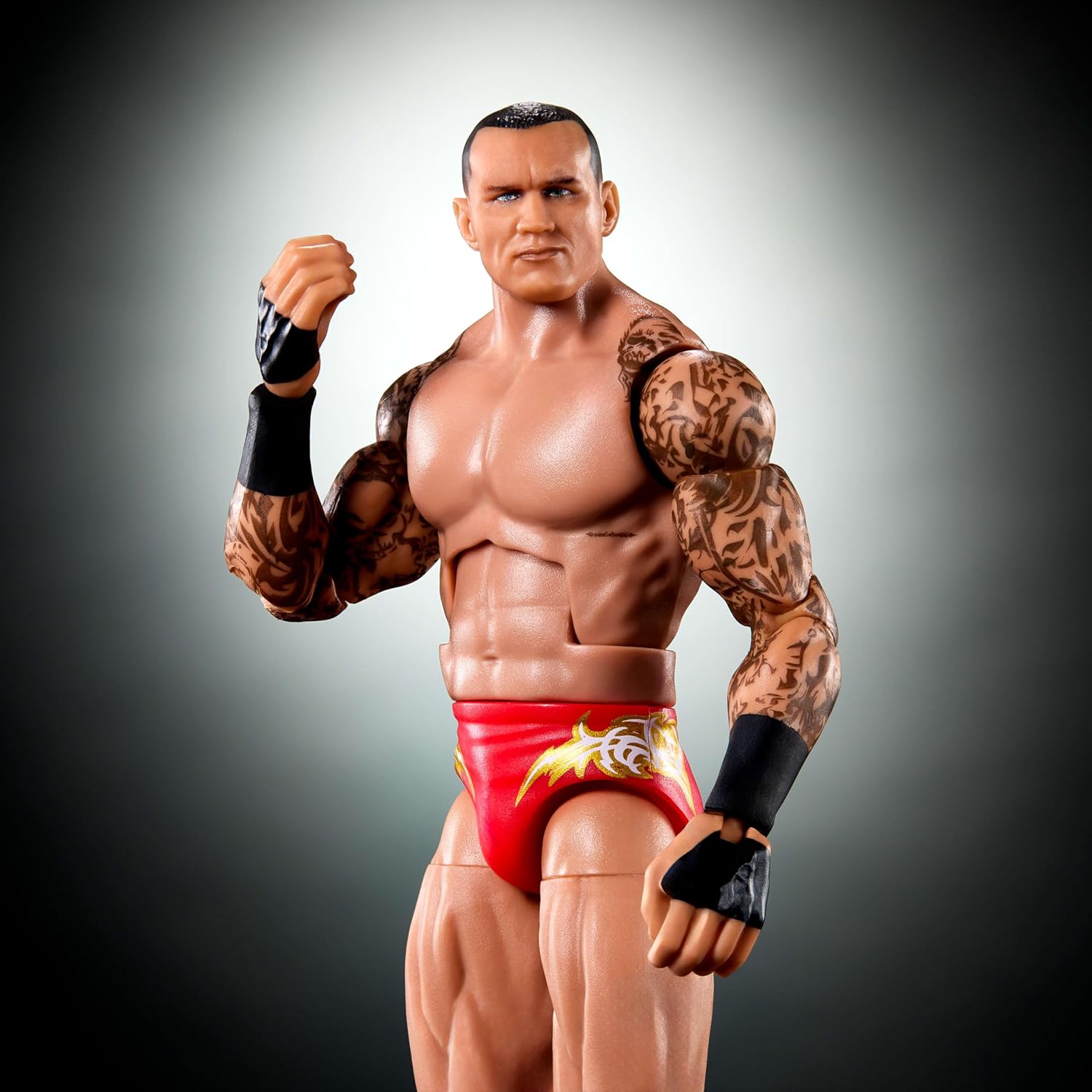 Mattel WWE Elite Collection Top Picks, Set mit Actionfigur und Zubehörteilen, ca. 15 cm große Sammelfigur Randy Orton mit Händen und Wrestling-Ausrüstung zu Austauschen (Stile können abweichen), JHV12