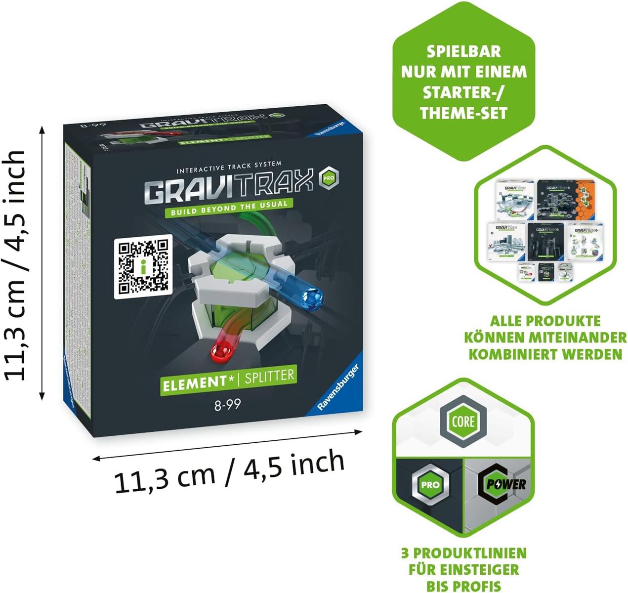 Ravensburger GraviTrax PRO Element Splitter 22383 - GraviTrax Erweiterung für Deine Kugelbahn - Murmelbahn und Konstruktionsspielzeug ab 8 Jahren, GraviTrax Zubehör kombinierbar mit Allen Produkten