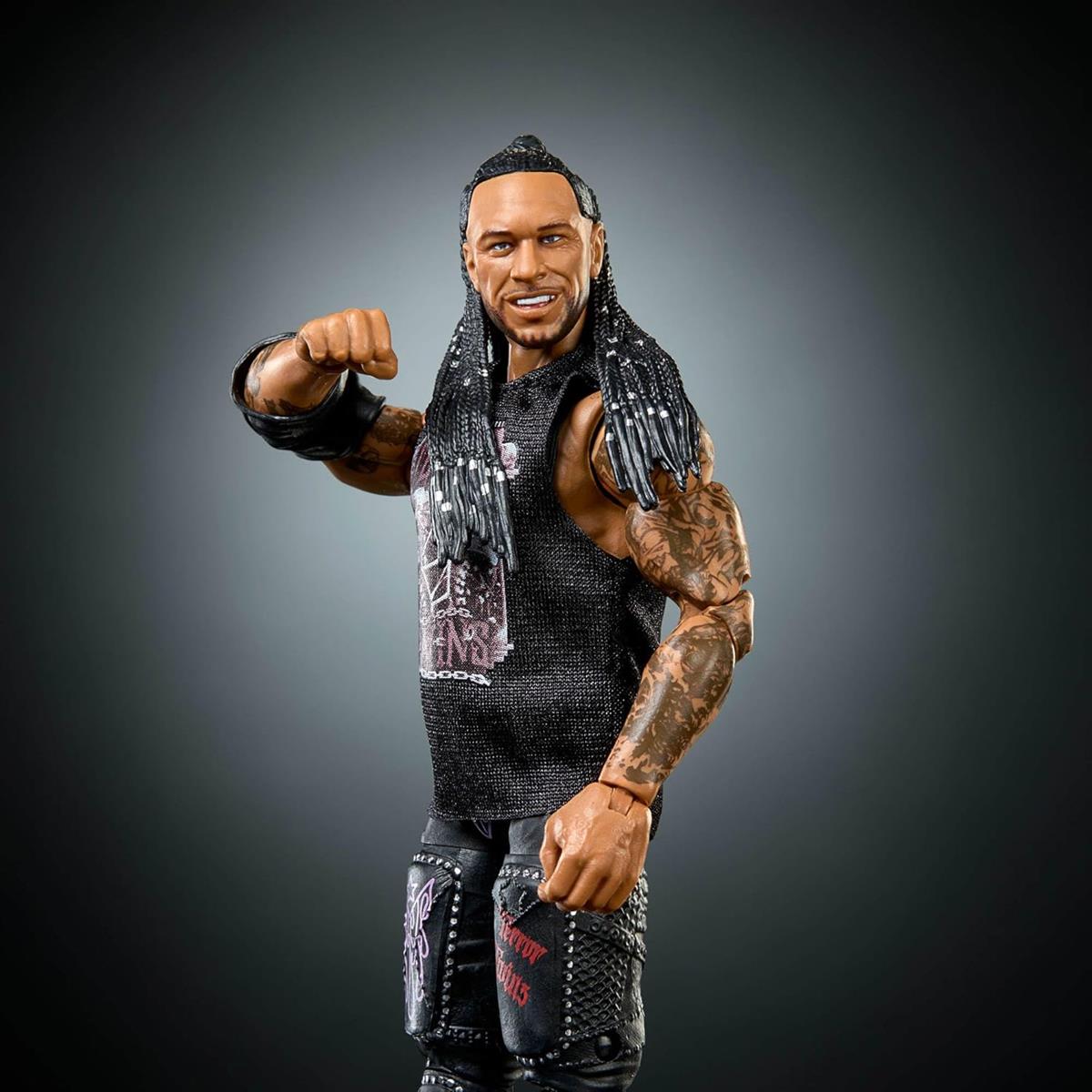 Mattel WWE Elite Actionfigur und Zubehör, Serie #122 Set, ca. 15 cm große Sammelfigur Damian Priest mit 25 Bewegungspunkten und austauschbaren Händen, JHT53