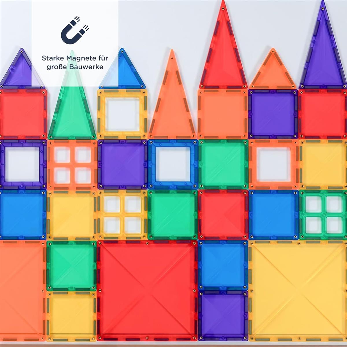 CONNETIX Magnetbausteine Regenbogen Starterpaket 60 Stück Basis Set ab 3 Jahren