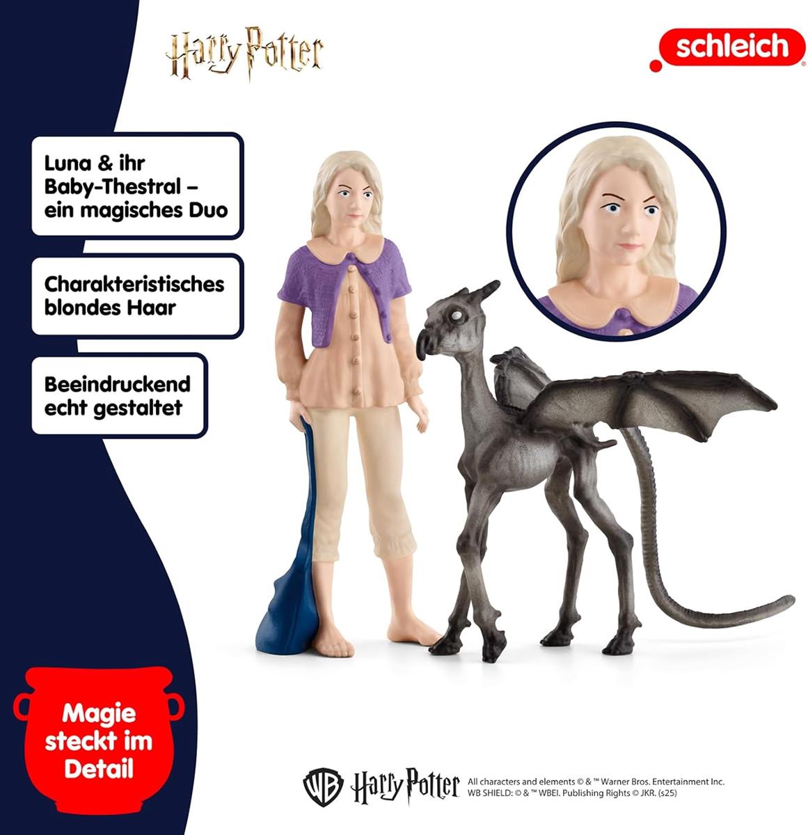 SCHLEICH Harry Potter Luna Lovegood & Thestral 42636 Sammelfiguren 2-tlg.Set Fabelwesen 6+