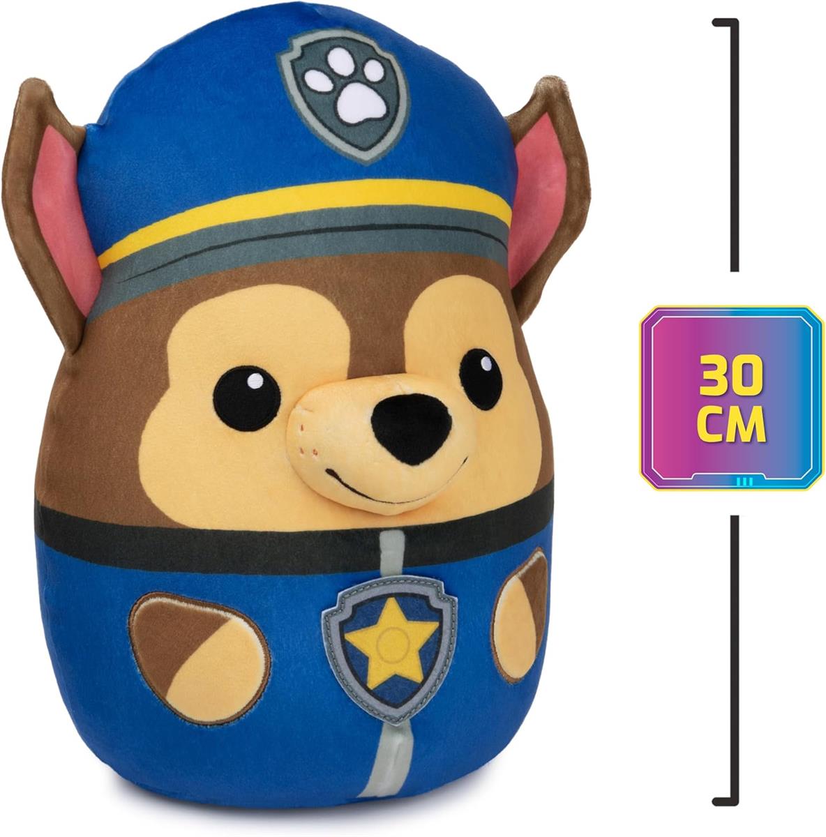 PAW PATROL GUND Trend Squishy Chase, 30 cm - hochwertiges Plüschtier und Kuschelkissen in einem, Geschenk für Kinder ab 1 Jahr