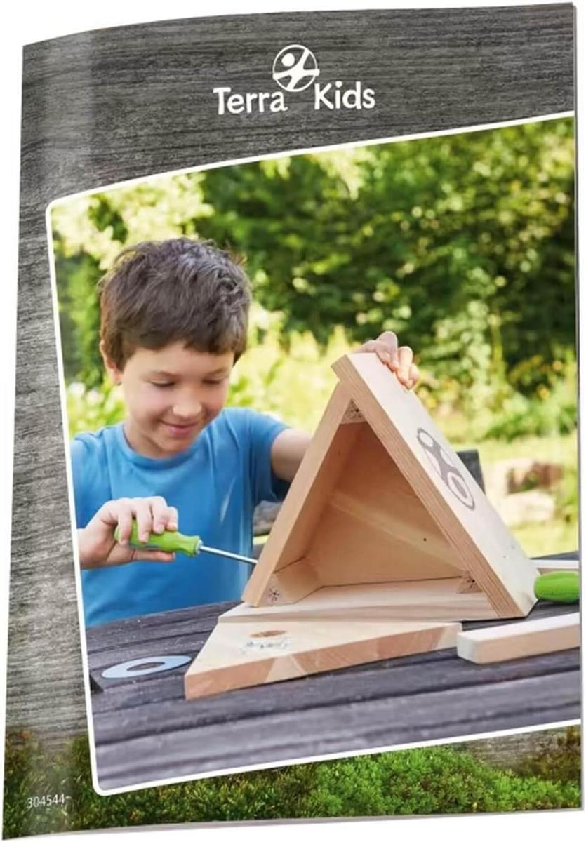 HABA 304544 - Terra Kids Nistkasten - Bausatz, Bausatz und Anleitung zum Selber Bauen eines Nistkastens für Kinder (28,5 x 40 x 28,5 cm), zum Beobachten von Vögeln