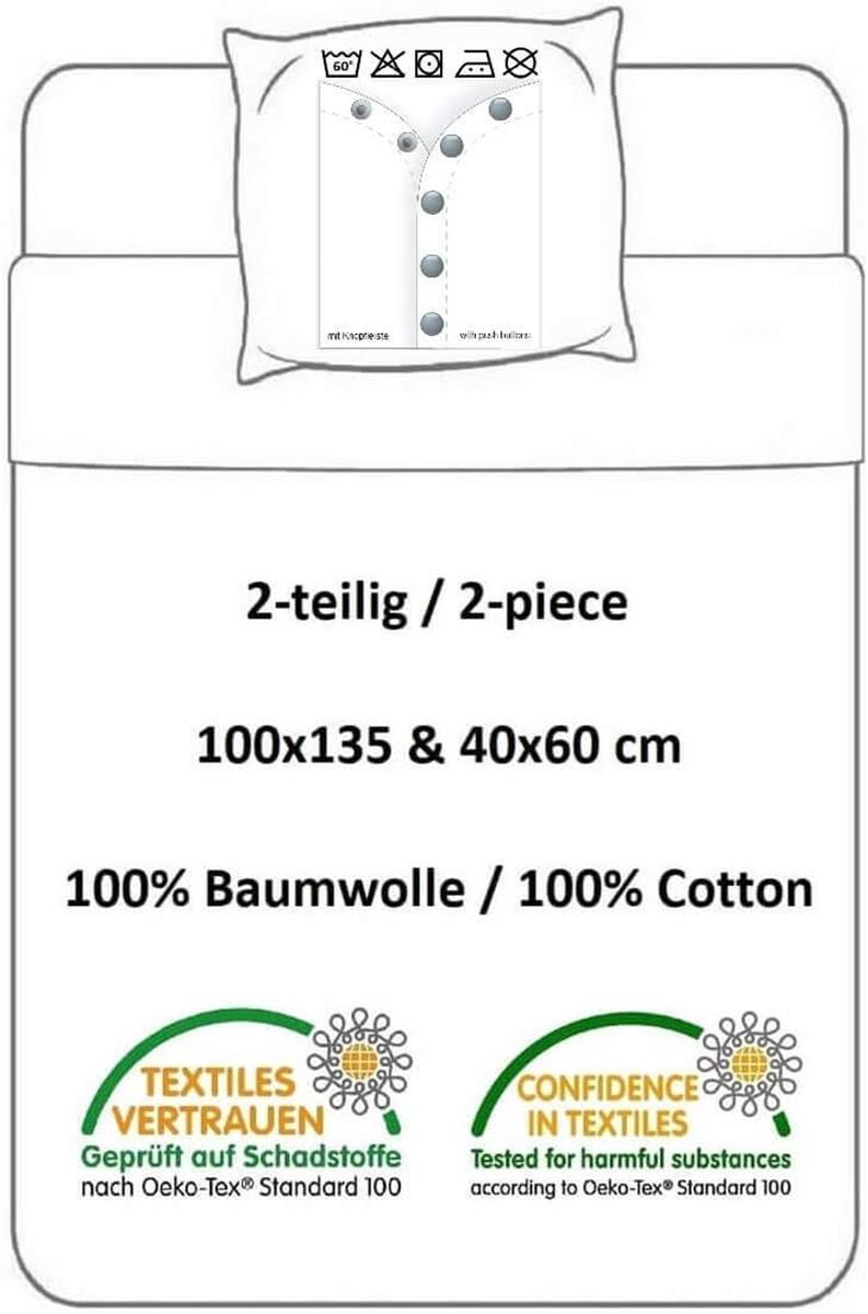 Bettwäsche, Peppa Pig Georges Traktor, wendbare Bettwäsche, Kissenbezug 40 x 60 cm + Bettbezug 100 x 135 cm, 100% Baumwolle