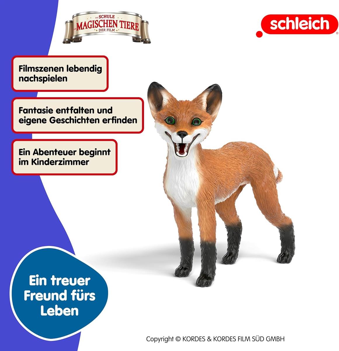 schleich 14908 Rabbat der Fuchs, ab 3 Jahren, Die Schule der magischen Tiere - Spielfigur, 10 x 3 x 7 cm