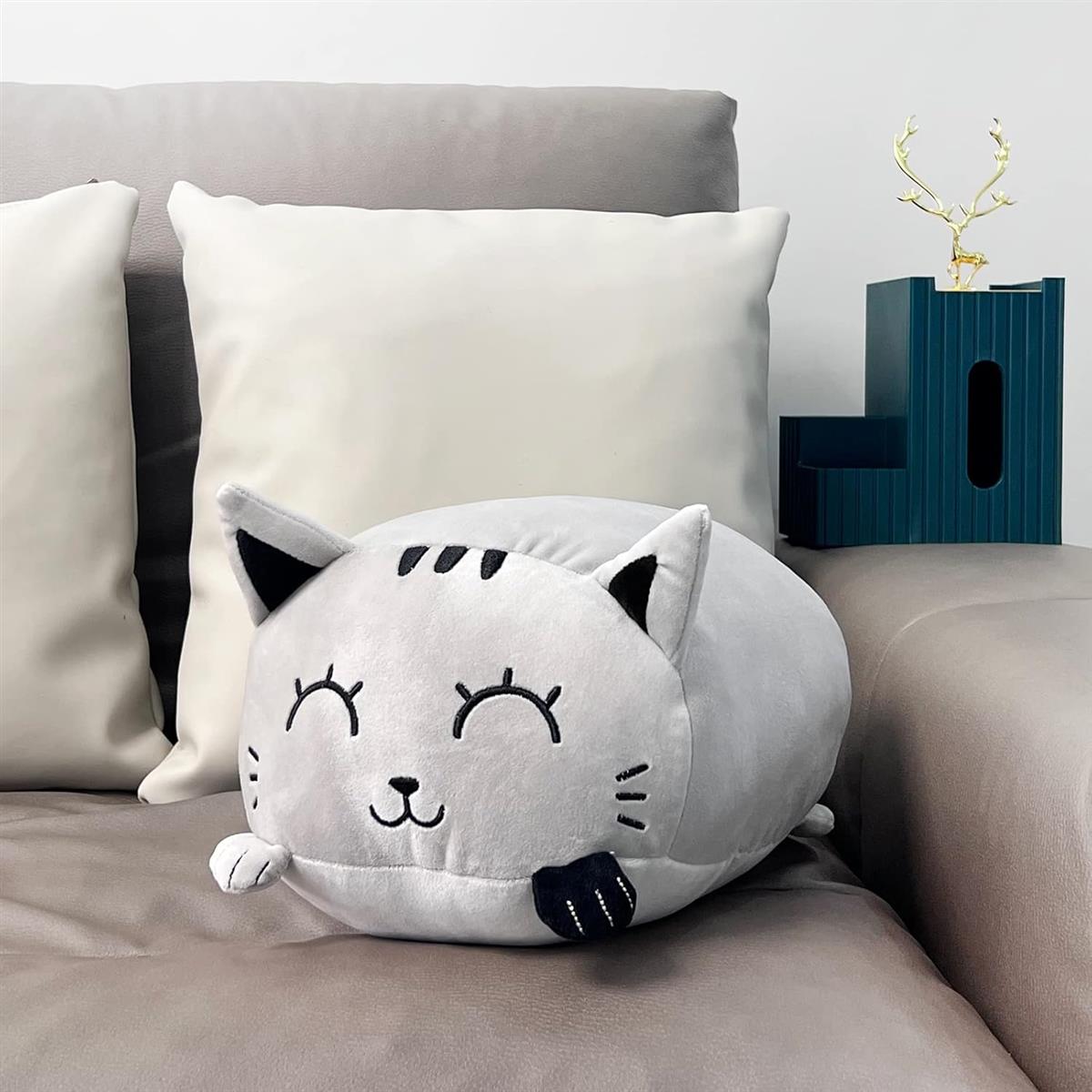 I-TOTAL® Dekoratives Kissen für Bett Sofa Bequem und kuschelig graue Katze