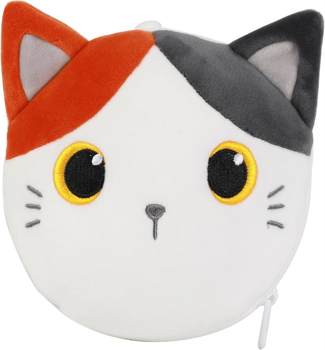I-TOTAL® Kissen mit Schlafmaske, verschließbares Kissen mit Haken orange Katze