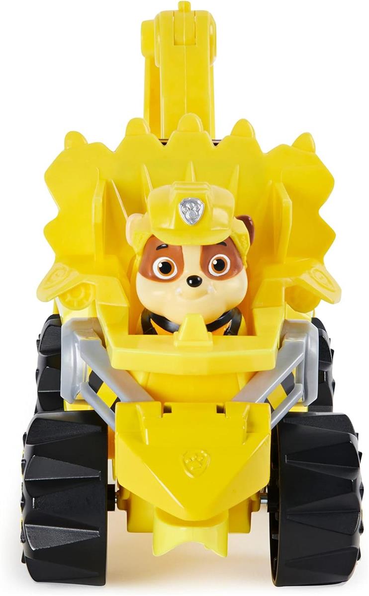 PAW PATROL Dino Rescue Rubbles Basis Fahrzeug mit Rückzieh-Mechanismus, inklusive Hundefigur und Überraschungs-Dino, Spielzeug für Kinder ab 3 Jahren