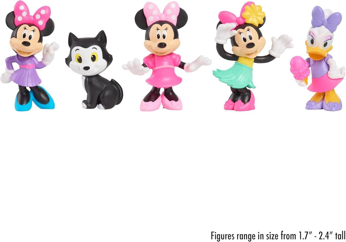 Just Play Disney Junior Minnie Mouse Minifiguren 5er-Pack, 4,3–6,9 cm große Sammelfiguren, Kinderspielzeug ab 3 Jahren