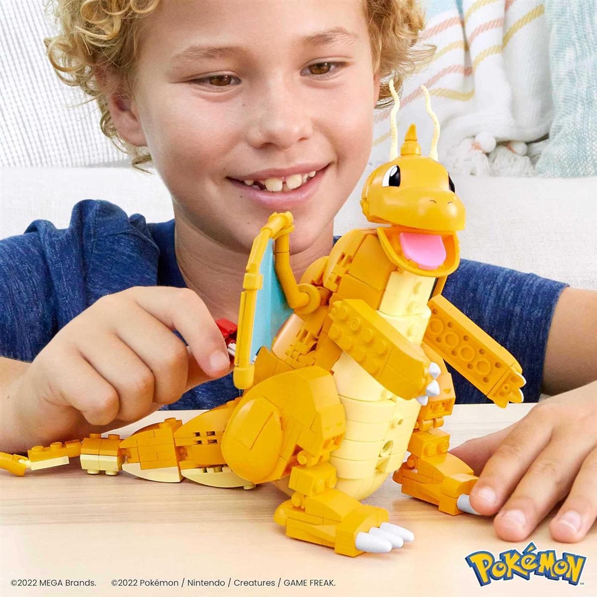MEGA Pokémon Dragoran - 388-teiliges Bauset zum Aufbauen und mit der Kurbel die Flügel aktivieren, für Kinder ab 8 Jahren, HKT25