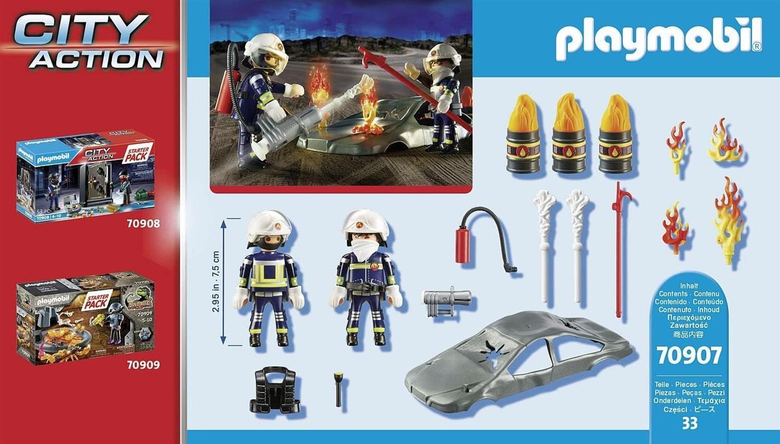 PLAYMOBIL City Action 70907 Starter Pack Feuerwehrübung, Spielzeug für Kinder ab 4 Jahren