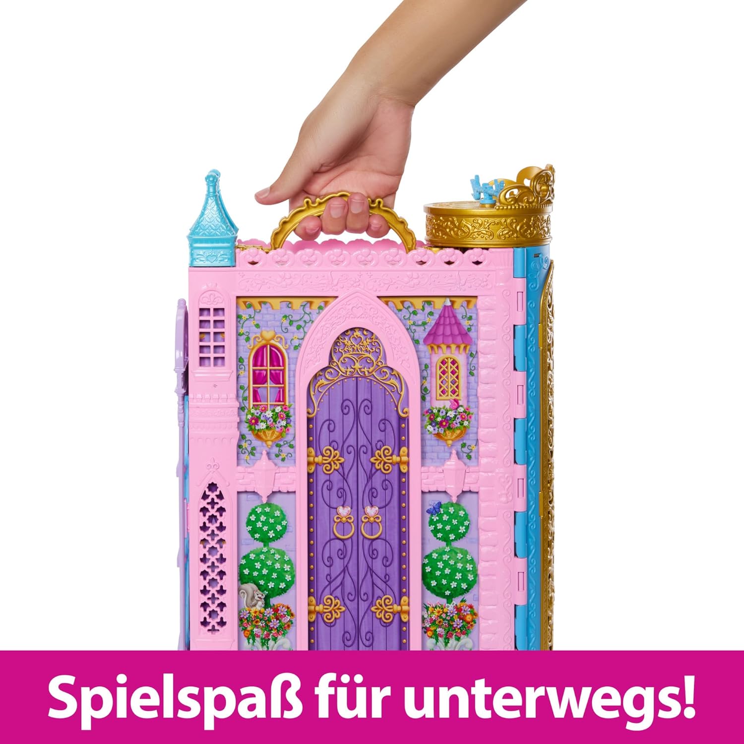 Mattel Disney Prinzessin-Schrankspielset mit 2 Kleidungsstücken, 25 Zubehörteilen, Frisiertisch, Ankleidezimmer, Laufsteg und Aufbewahrung, erweiterbar auf bis zu ca. 60 cm, vom Film inspiriert HXC20