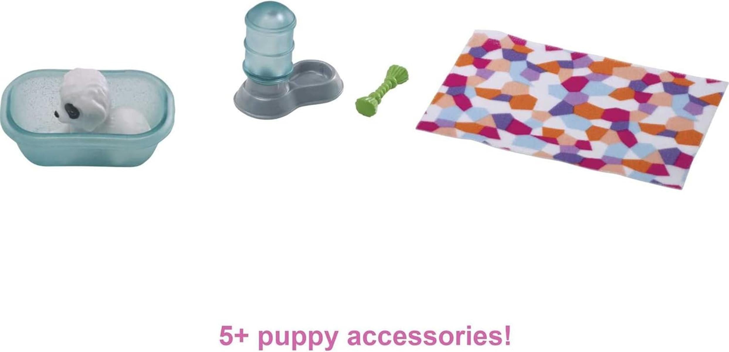Barbie GRG78 - Mini-Spielset mit 2 Hündchen, Hundehaus und Zubehörteilen, Geschenk für Kinder von 3 bis 7 Jahren