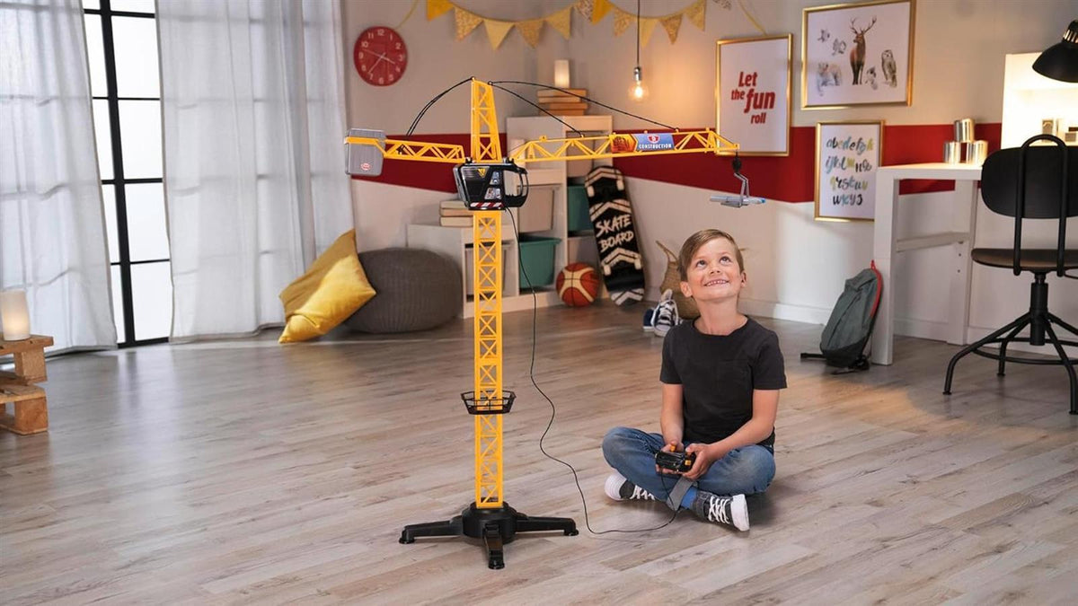 Dickie Toys 203462411 - Mega Crane, Kabelgesteuerter Kran, 1 Meter hoch