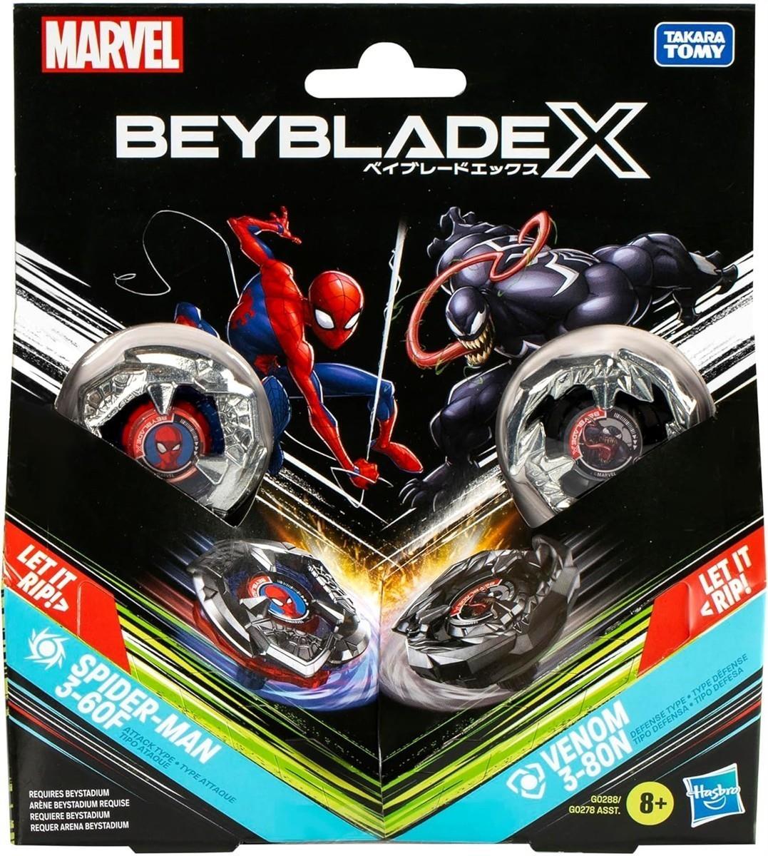 Hasbro Beyblade X Marvel Collab Spider-Man 3-60F vs. Venom 3-80N Multipack Set