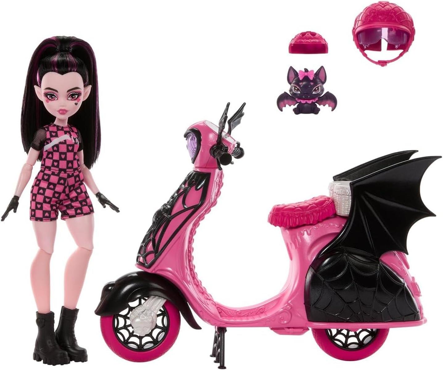 Monster High Draculaura und Sein Monster Scooter hig