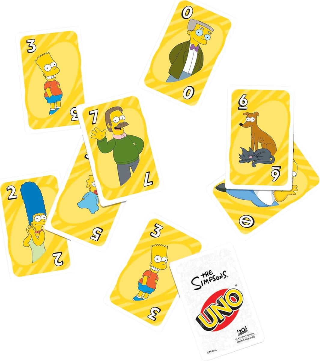 Mattel Games UNO The Simpsons Kartenspiel für Kinder, Erwachsene & Familienabende, Partys, Reisen und Camping, Spielzeug-Sammelstück, inspiriert von der Serie
