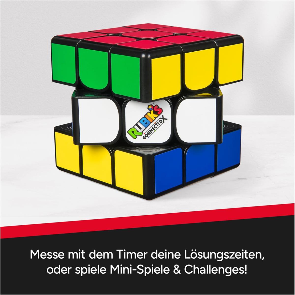 Rubik's ConnectedX - elektronischer 3x3 Cube für Einsteiger und Profis, Bluetooth-Verbinung zur App, die beim Lösen hilft, Spiele und Challenges enthält, ab 8 Jahren