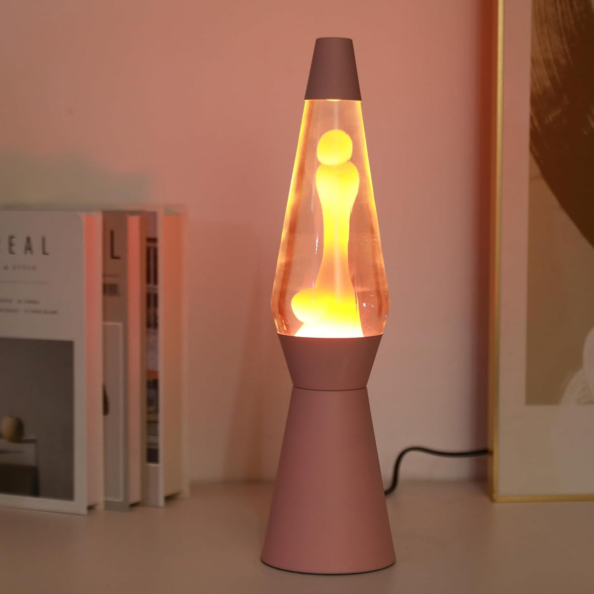 I-TOTAL® Lavalampe Magie Lavaspektakel: Einzigartiges für Ihr Zuhause Pastell Rosa Spaceship