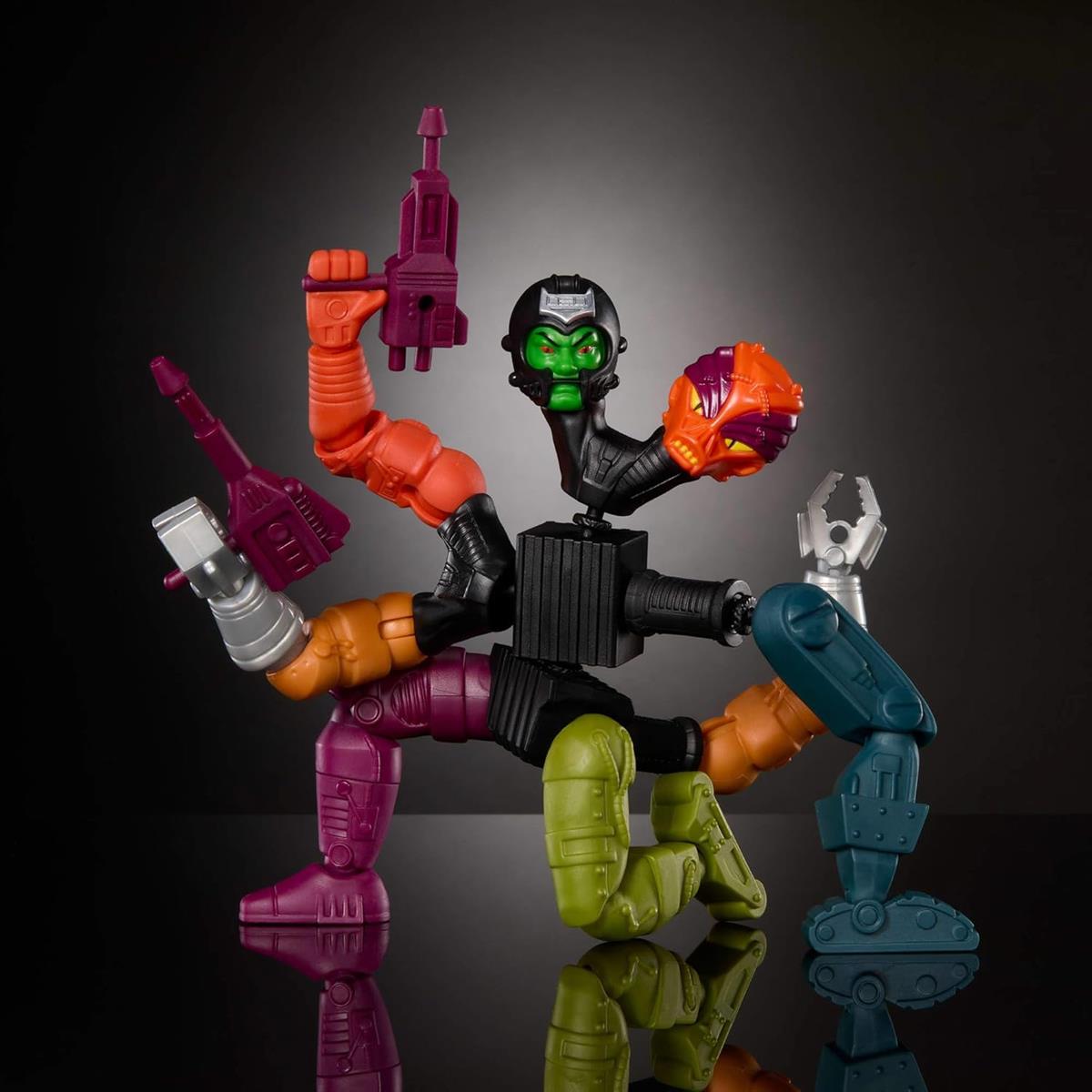 Masters of The Universe Origins Actionfigur Deluxe Multi Bot ca. 14,7 cm groß, böser Roboter mit Waffen, detailreiches Design mit 43 modularen Teilen, JKC46