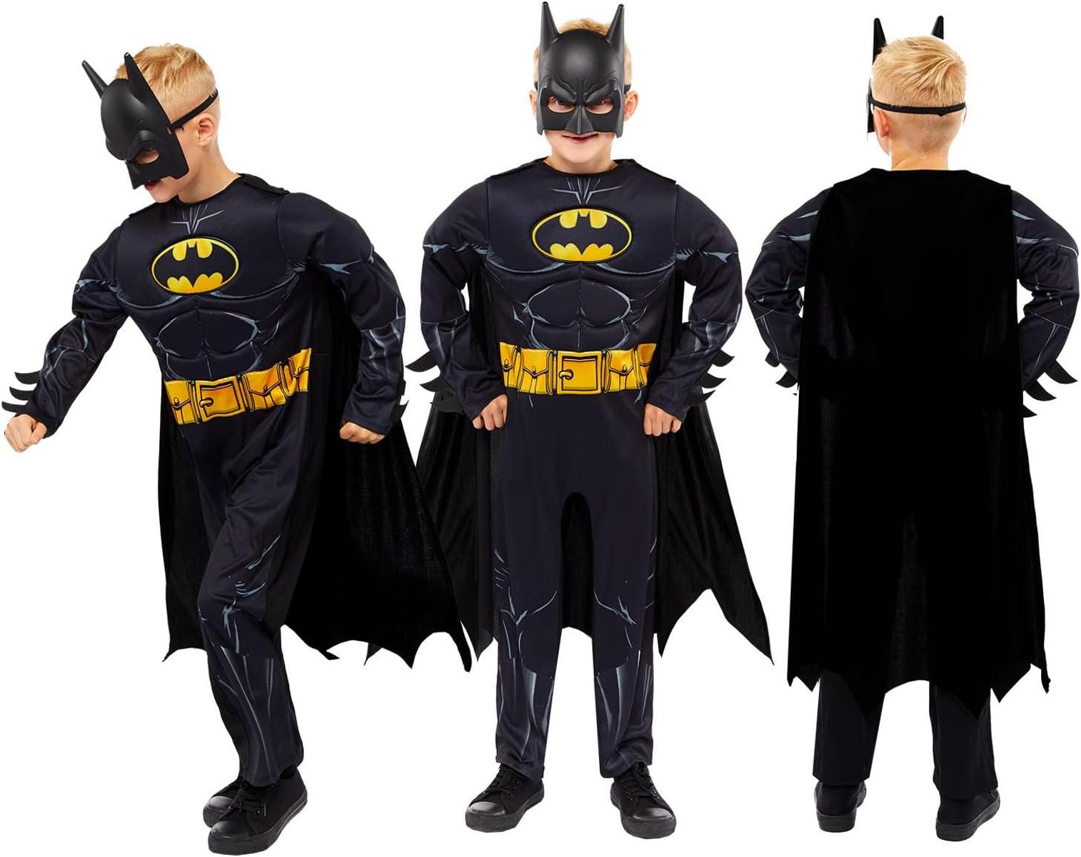 amscan offiziell lizenziertes Comic Muskelbrust Batman Kostüm Kinder Jungen 4-6 Jahre