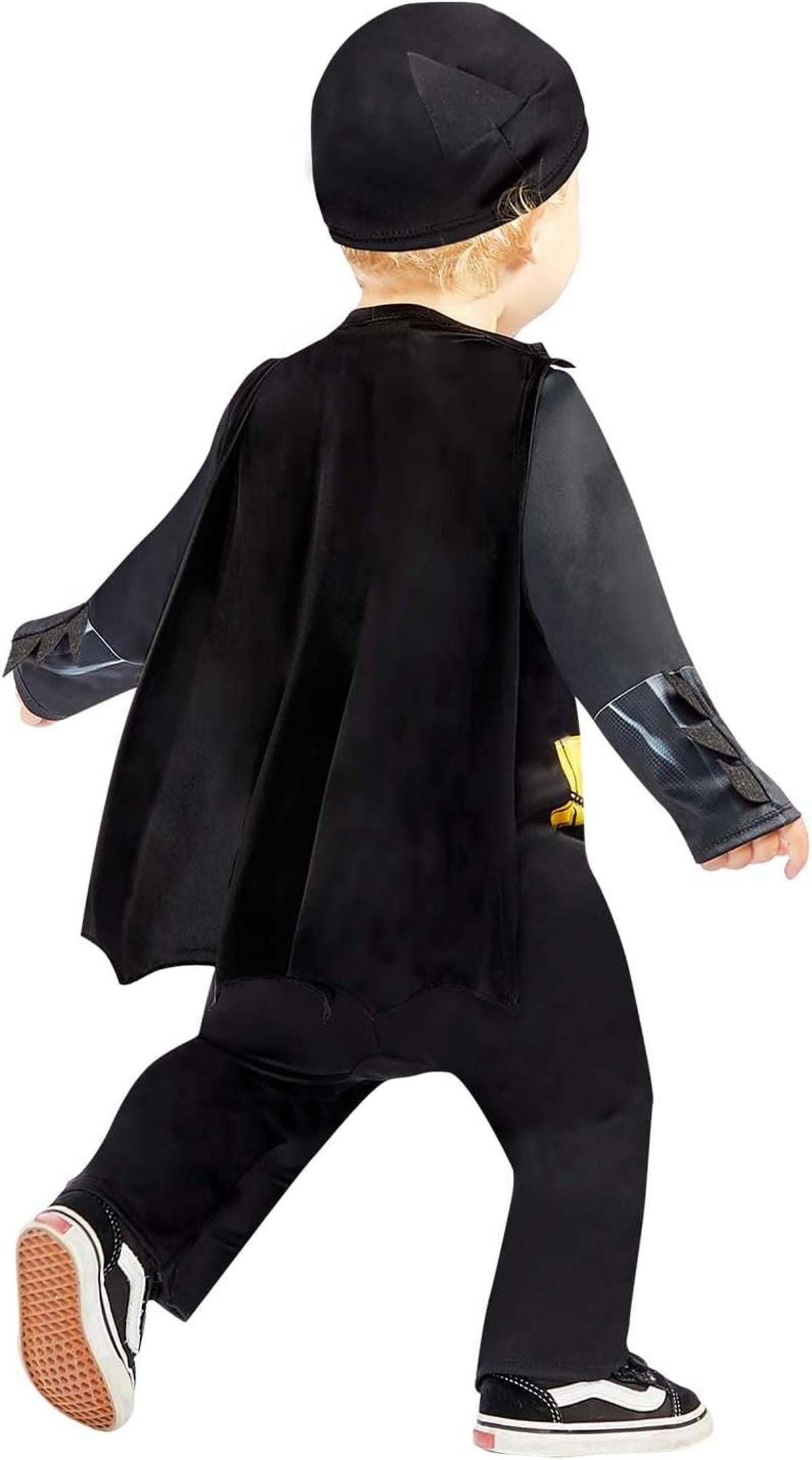 Amscan Baby-Kostüm Batman Strampelanzug Umhang Mütze Super Heroes Motto-Party Karneval Größe 80, 6-12 Monate