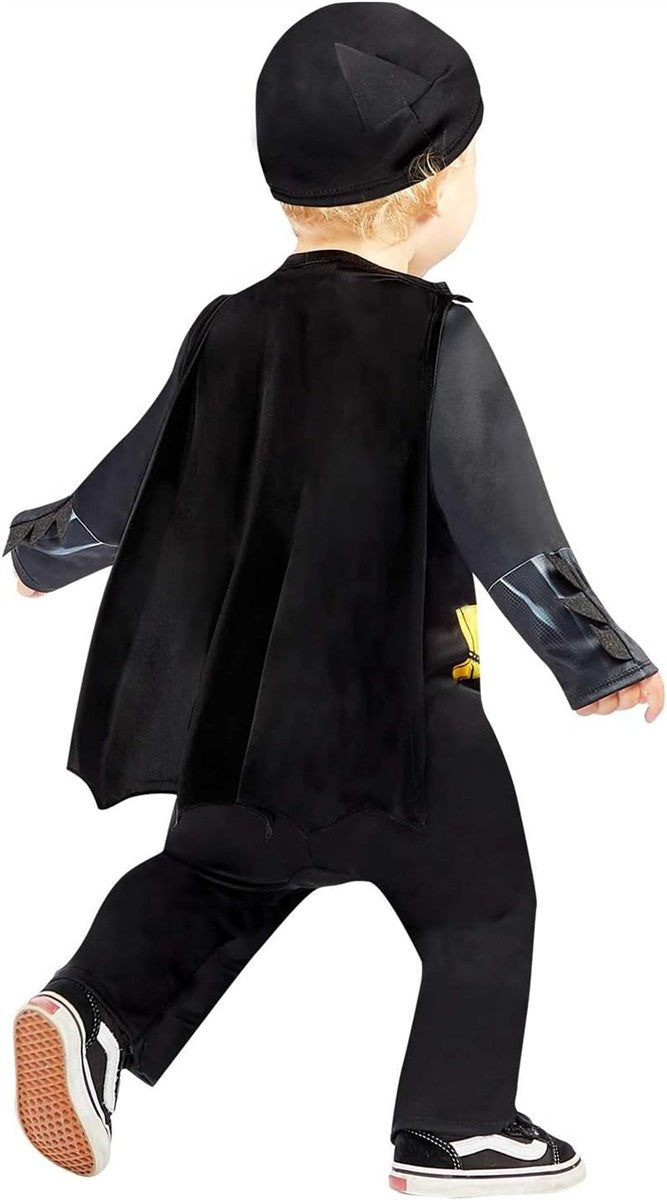 Amscan Baby-Kostüm Batman Strampelanzug Umhang Mütze Super Heroes Motto-Party Karneval Größe 80, 6-12 Monate