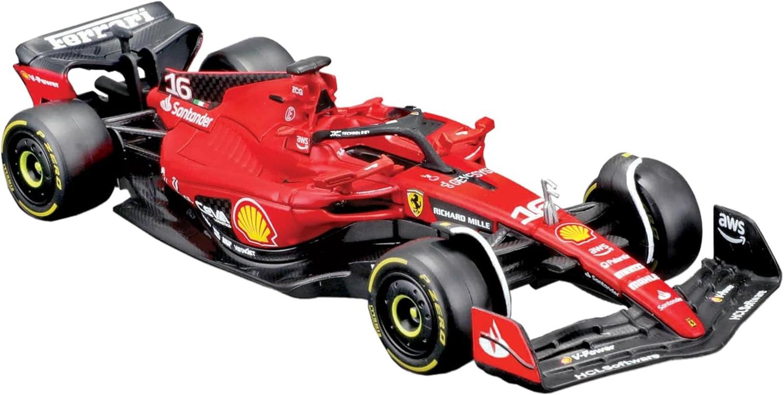 Bburago - Geschenkpaket 4 F1 Ferrari SF-23-4 realistische Modellautos im Maßstab 1:43, offizielle Ferrari-Lizenz, empfohlenes Alter 3+ Jahre